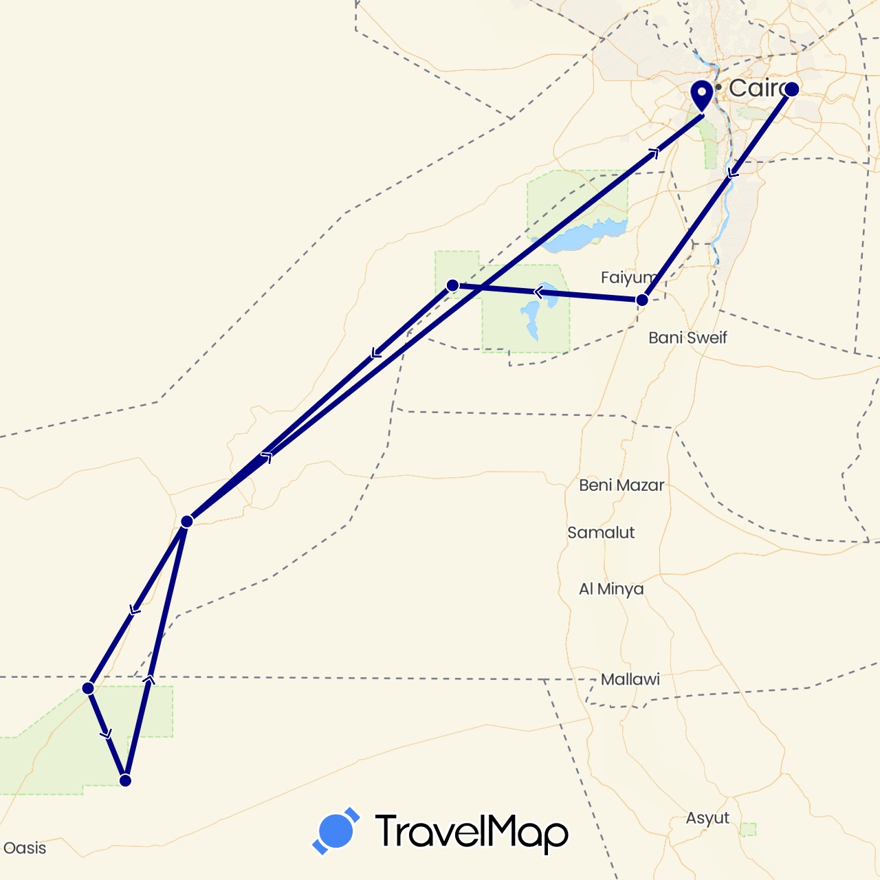TravelMap itinerary: driving in Egypt (Africa)