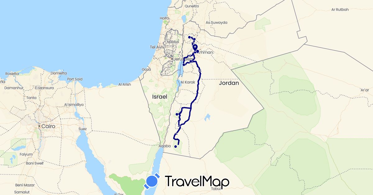 TravelMap itinerary: driving in Jordan (Asia)