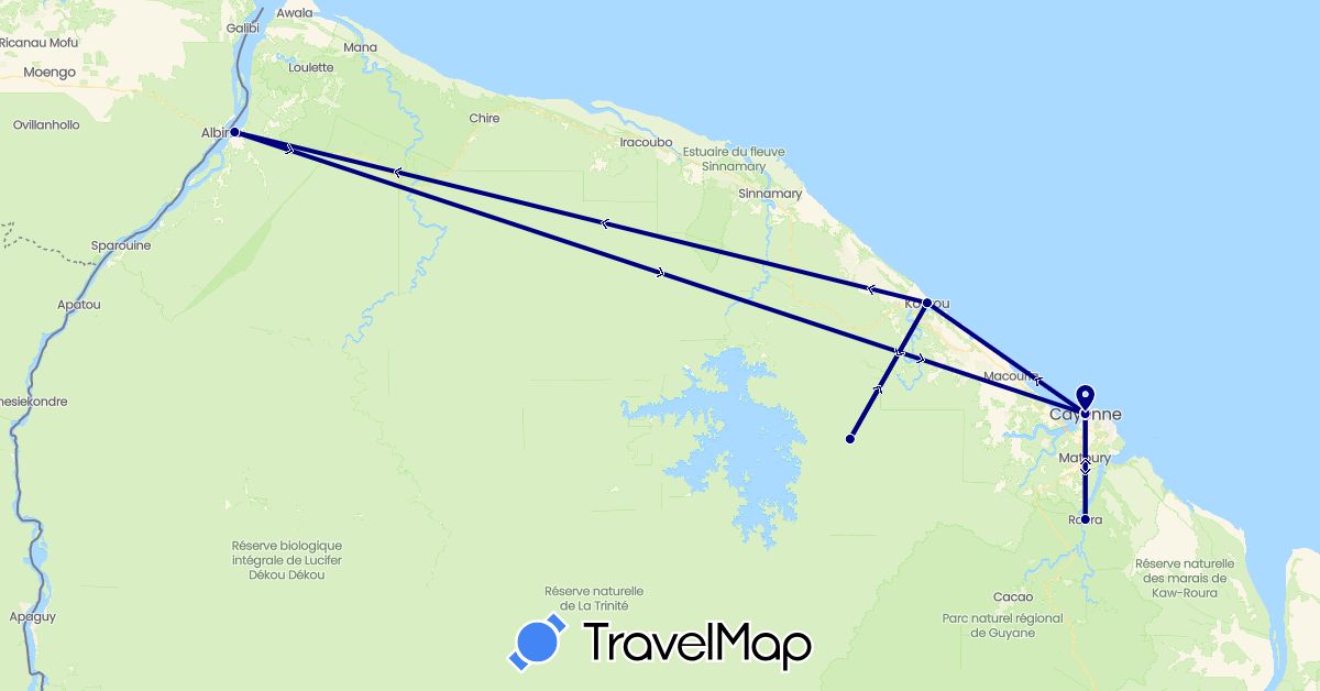 TravelMap itinerary: driving in France (Europe)